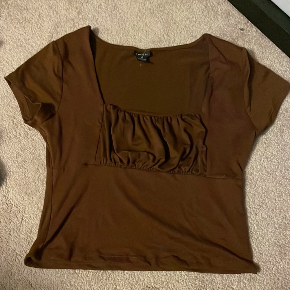 Brown cropped top